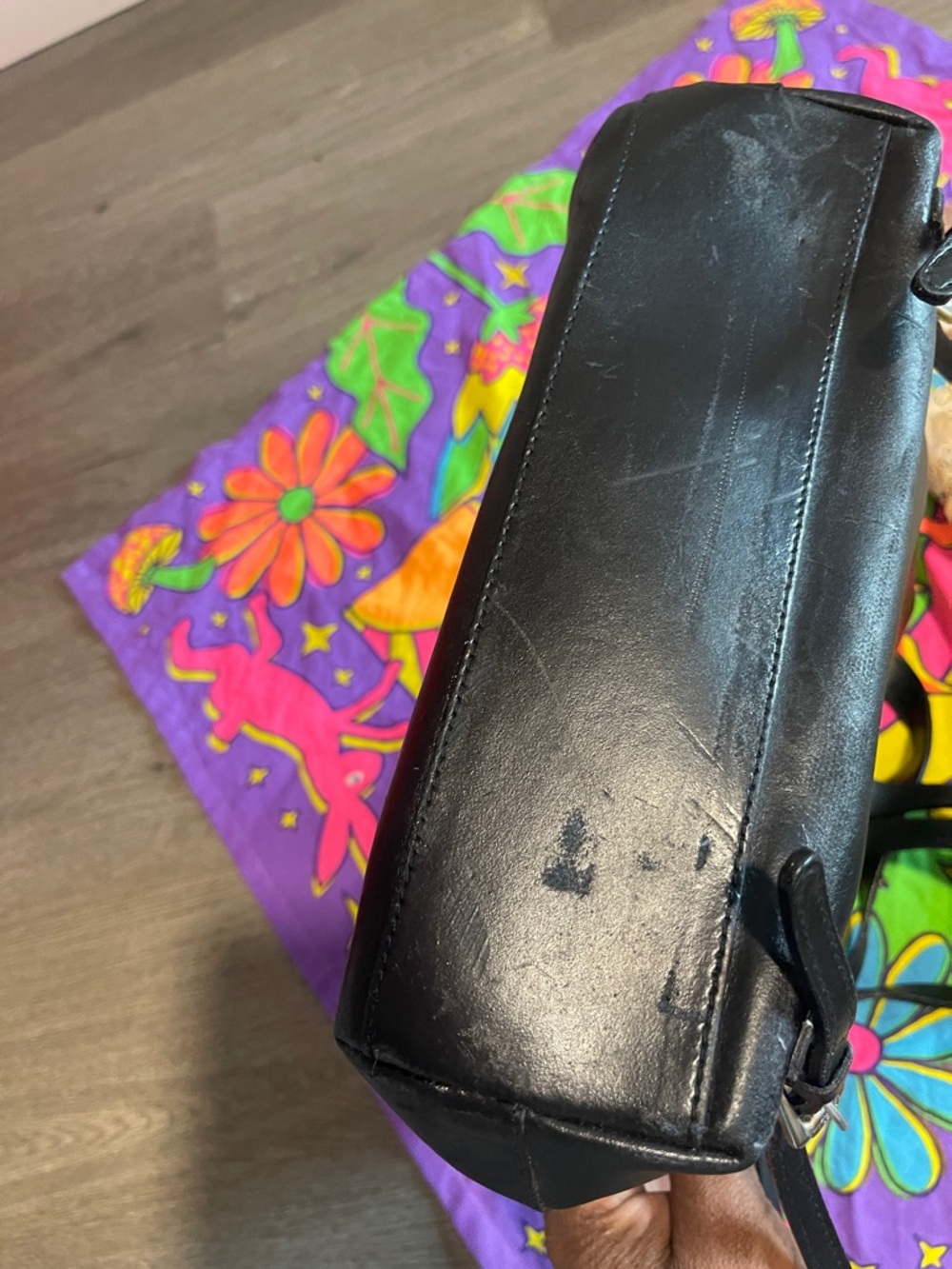Furla Black Leather Flap Backpack with Top Handle Have Small Damage - Picture 11 of 11